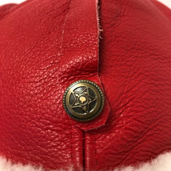 Fourrures Audet Red Aviator Flyers Winter Hat Unisex Size Small - Picture 6 of 9